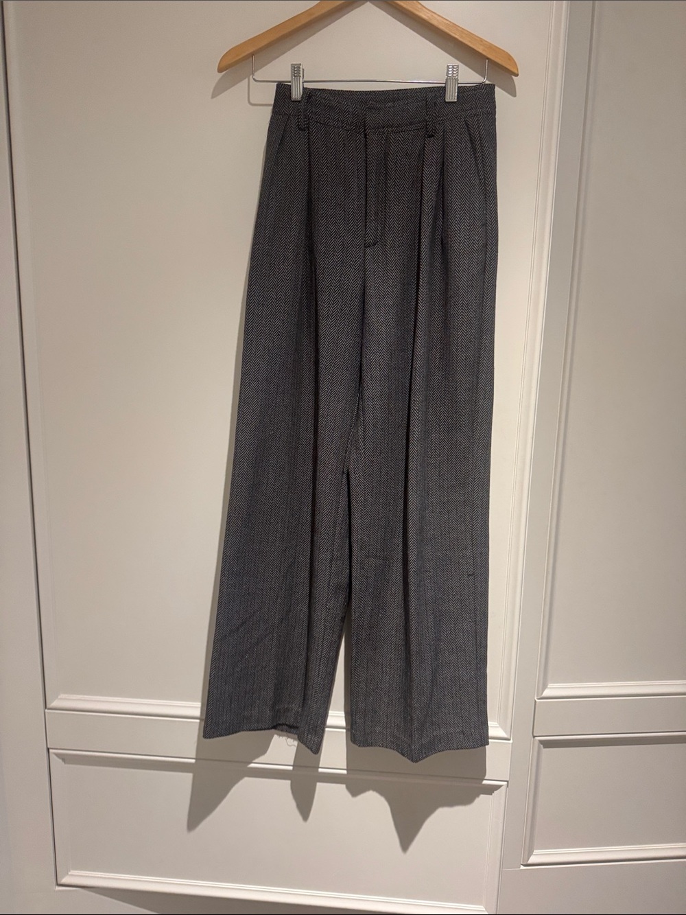 Commense Women's Gray Wide-Leg Trousers